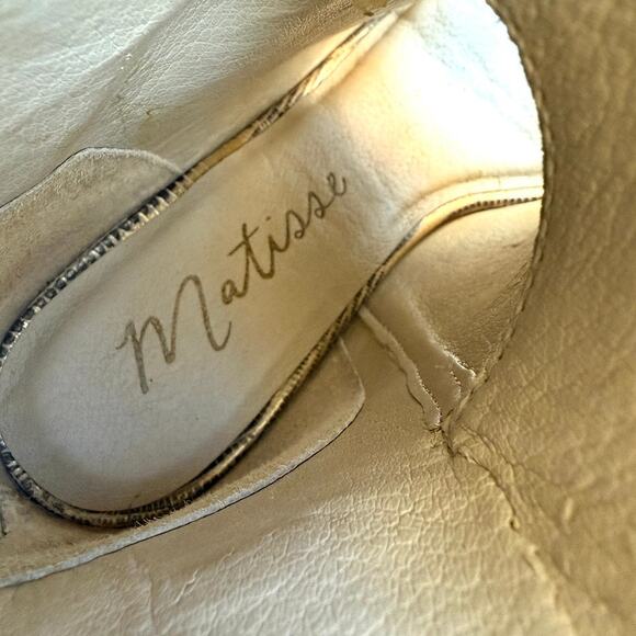 Matisse Melaney Peep Toe Ankle Boots Reptile Print Leather Block Heel 6.5 Trendy - Picture 7 of 12